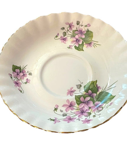 Vintage Royal Albert purple flowers floral bone china tea cup & saucer England
