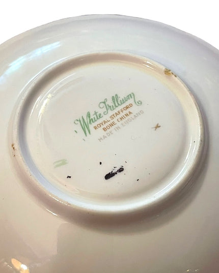 Vintage Royal Stafford White Trillium tea cup & saucer Bone china England