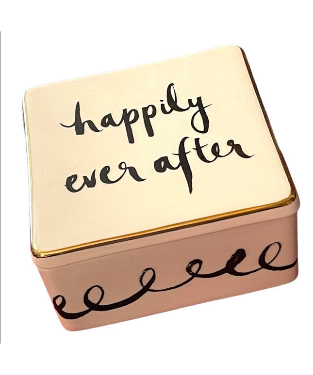 Kate Spade retired Happily Ever After Bridal Party keepsake box ceramic 4.5”