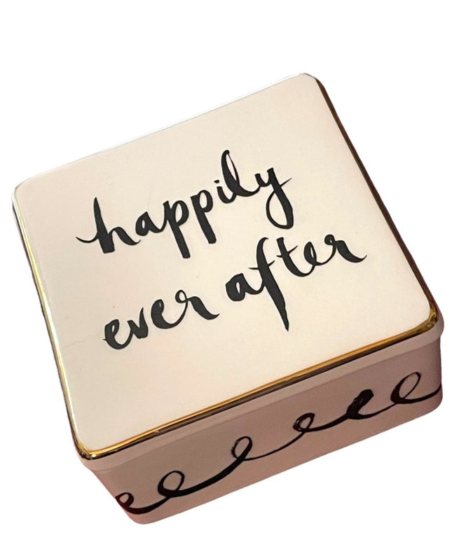 Kate Spade retired Happily Ever After Bridal Party keepsake box ceramic 4.5”