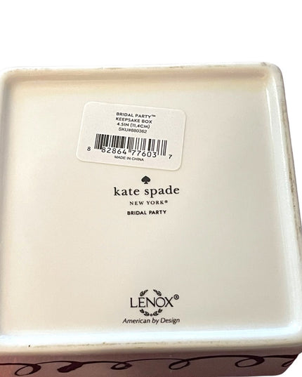 Kate Spade retired Happily Ever After Bridal Party keepsake box ceramic 4.5”