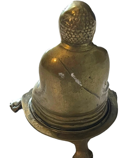 Vintage sitting Buddah Insence burner brass ritual meditation