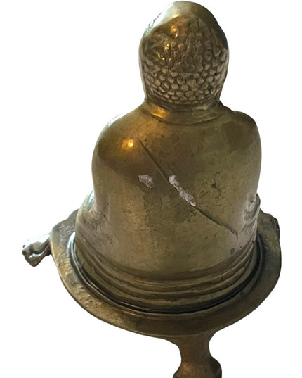 Vintage sitting Buddah Insence burner brass ritual meditation