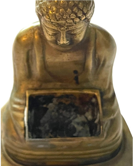 Vintage sitting Buddah Insence burner brass ritual meditation