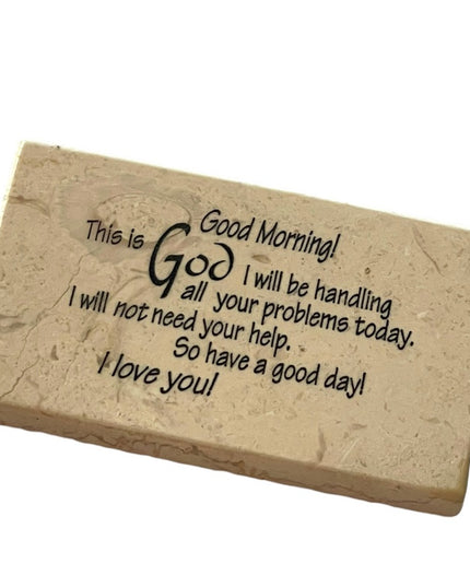 Lovely Aggregate Marble Inspirational Saying paper weight desk shelf