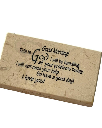 Lovely Aggregate Marble Inspirational Saying paper weight desk shelf
