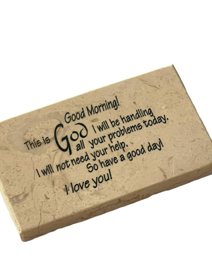Lovely Aggregate Marble Inspirational Saying paper weight desk shelf