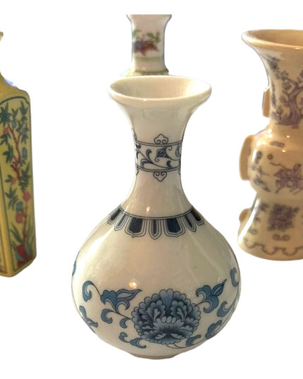 1980 Franklin Mint Porcelain Miniature Vases Japan Geisha floral collectible
