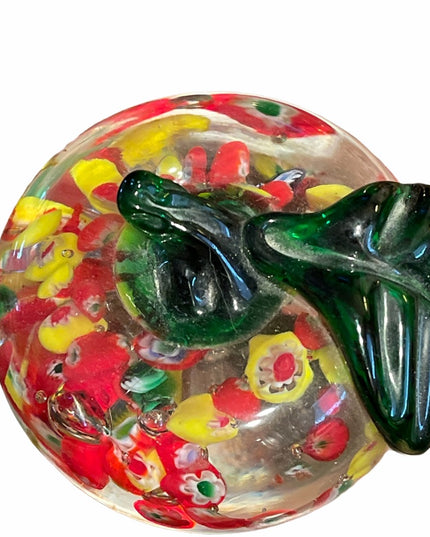 Italy Murano Glass apple Millefiori paper weight rare handmade design Heavy