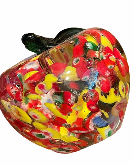 Italy Murano Glass apple Millefiori paper weight rare handmade design Heavy