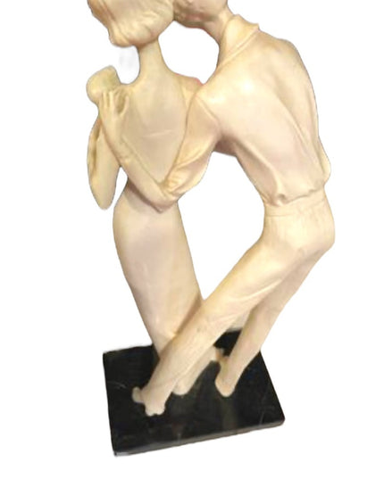 Vintage A Santini Sculpture Italy Mother Father baby Statue Tall 16” Marble base