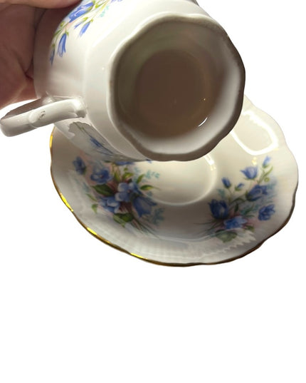Vintage Royal Albert blue Floral bone china England te cup & Saucer set