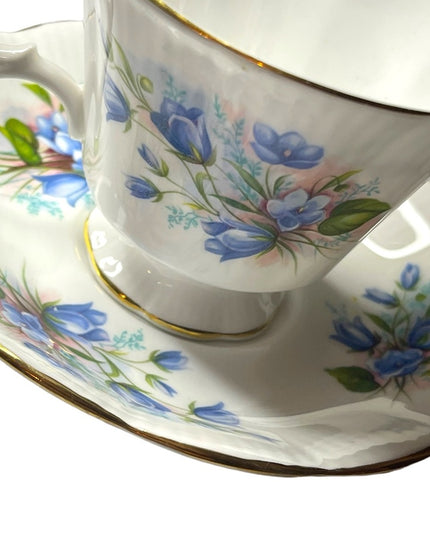 Vintage Royal Albert blue Floral bone china England te cup & Saucer set