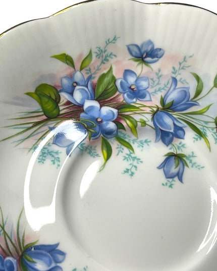 Vintage Royal Albert blue Floral bone china England te cup & Saucer set