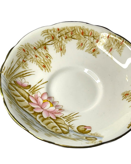 Vintage Gladstone Water Lily floral Tea cup & Saucer set Bone china England