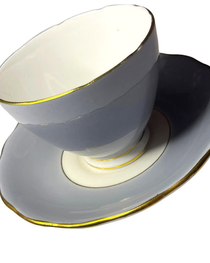 Vintage Colclough gray solid elegant tea cup & saucer set Bone china England