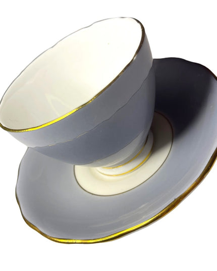 Vintage Colclough gray solid elegant tea cup & saucer set Bone china England