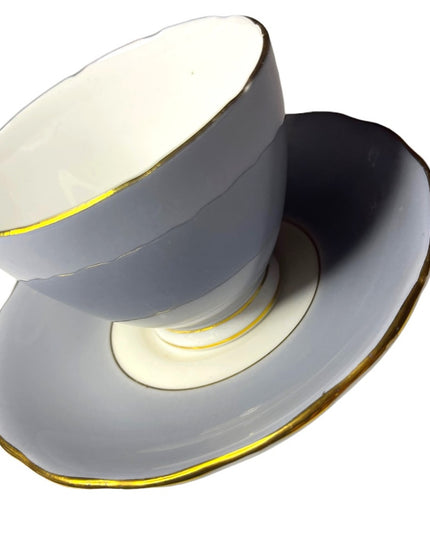 Vintage Colclough gray solid elegant tea cup & saucer set Bone china England