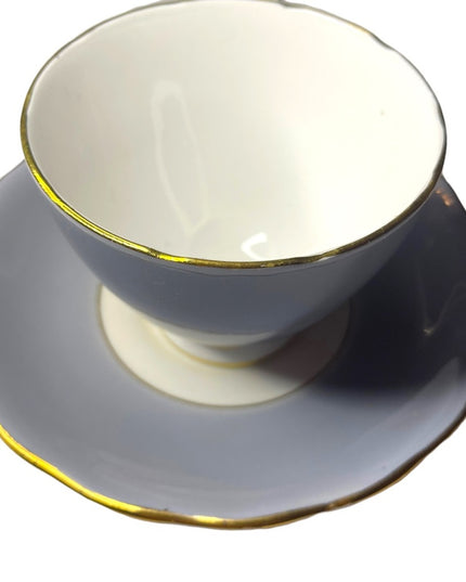 Vintage Colclough gray solid elegant tea cup & saucer set Bone china England