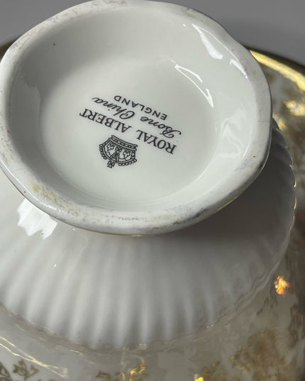 Vintage 24k Gold floral finish Royal Albert tea cup & saucer X2 Sets