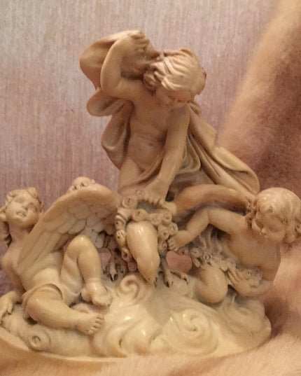 Vintage Santini Italy Alabaster Angel Statue
