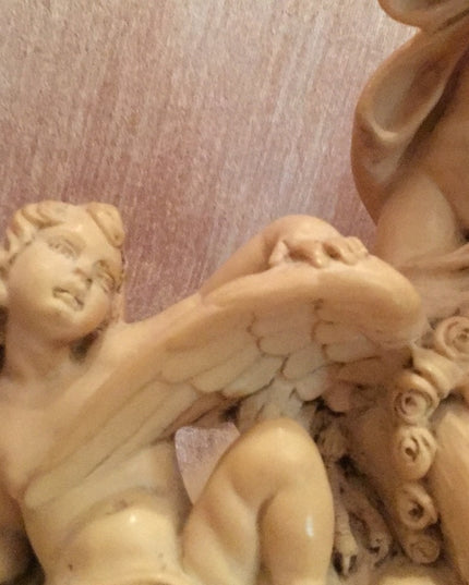 Vintage Santini Italy Alabaster Angel Statue
