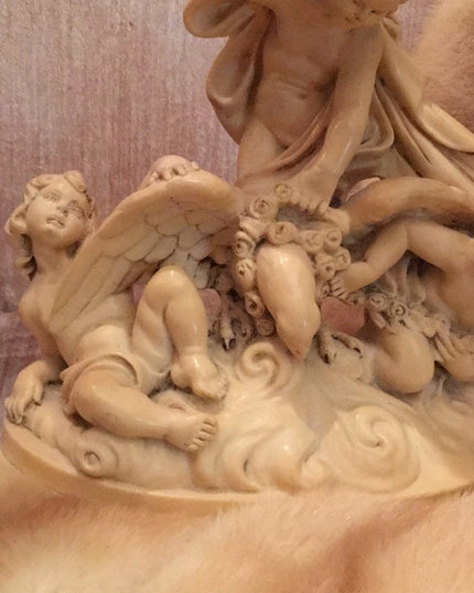 Vintage Santini Italy Alabaster Angel Statue