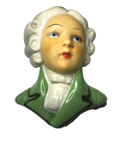 Vintage Mid century Colonial Boy wall hanging head bust painter pottery
