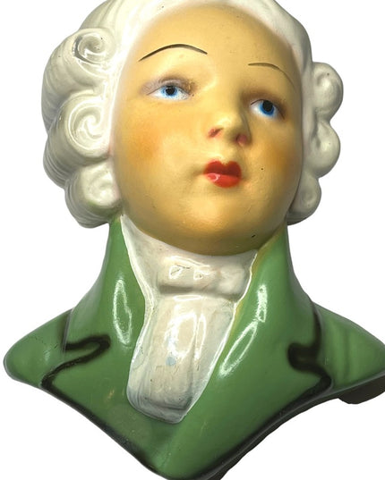 Vintage Mid century Colonial Boy wall hanging head bust painter pottery