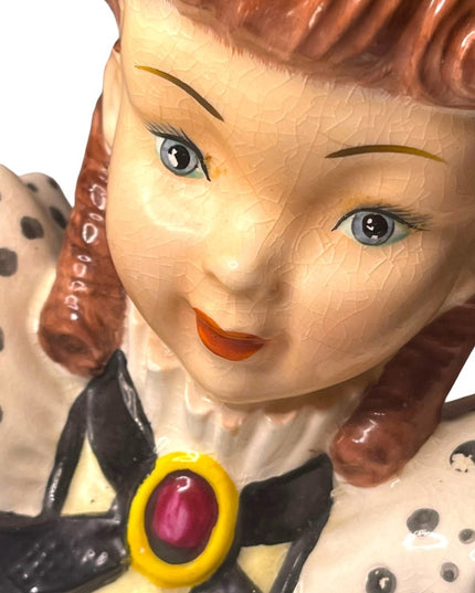Large Vintage Mid century Lady head vase school girl ceramic planter
