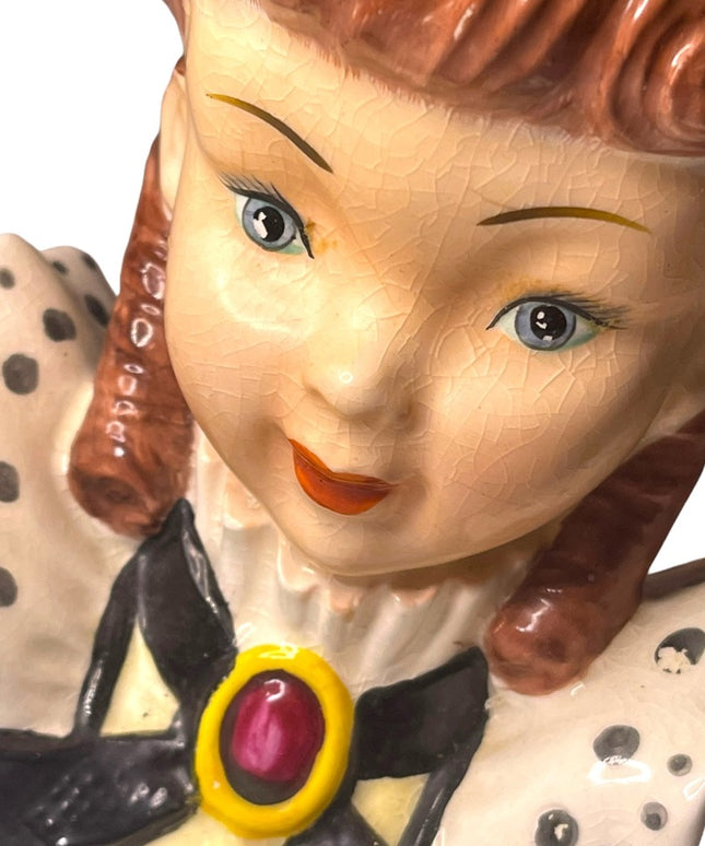 Large Vintage Mid century Lady head vase school girl ceramic planter