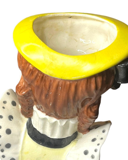 Large Vintage Mid century Lady head vase school girl ceramic planter