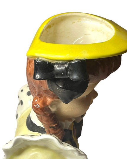Large Vintage Mid century Lady head vase school girl ceramic planter