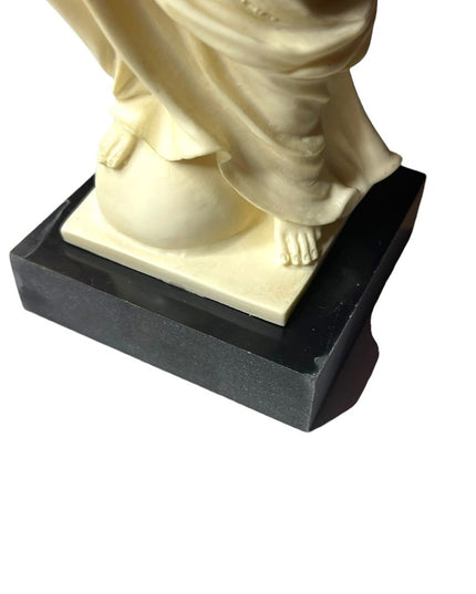 Vintage Religious Mary & Baby Jesus Resin Statue on Marble