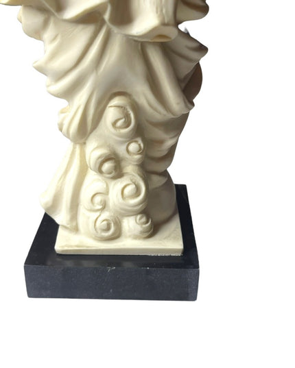 Vintage Religious Mary & Baby Jesus Resin Statue on Marble