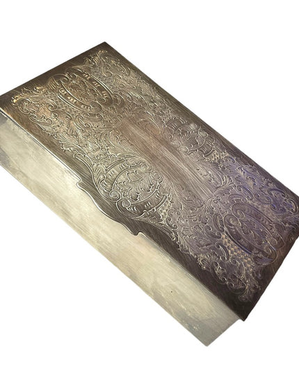 Vintage Viners Alpha Plate Silver jewelry trinket treasure box etched vines