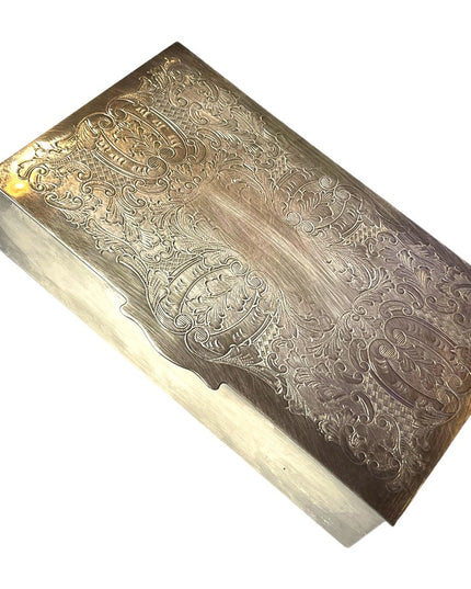 Vintage Viners Alpha Plate Silver jewelry trinket treasure box etched vines