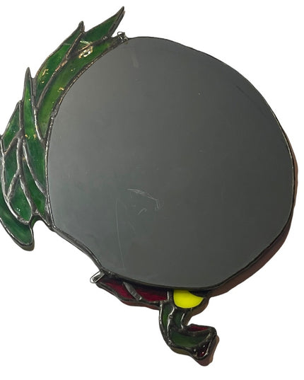 Vintage Stained glass artisan Spelled gazing mirror sm Serpent