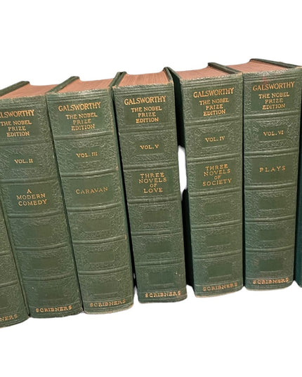 Set of Antique Books JOHN GALSWORTHY NOBEL Prize Edition 7 Volumns HC  Books