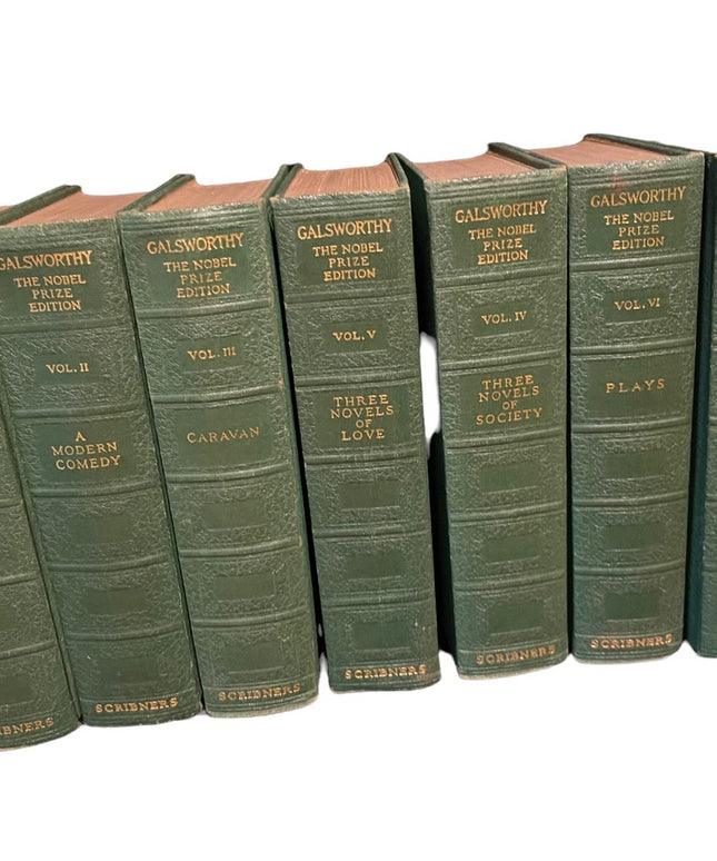 Set of Antique Books JOHN GALSWORTHY NOBEL Prize Edition 7 Volumns HC  Books