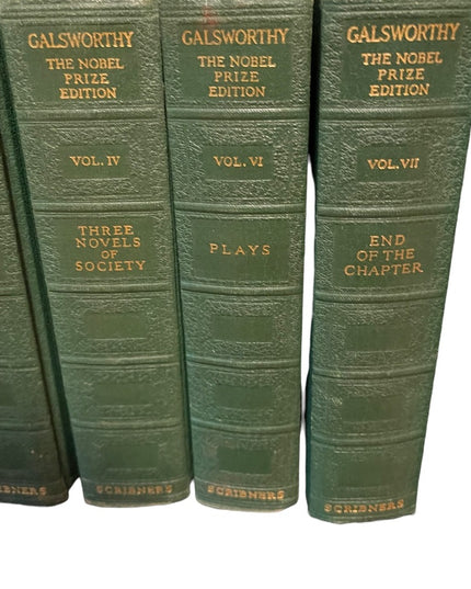 Set of Antique Books JOHN GALSWORTHY NOBEL Prize Edition 7 Volumns HC  Books