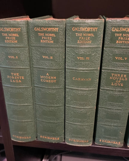 Set of Antique Books JOHN GALSWORTHY NOBEL Prize Edition 7 Volumns HC  Books