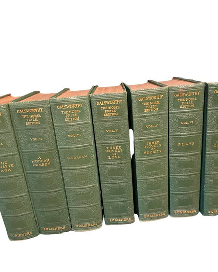 Set of Antique Books JOHN GALSWORTHY NOBEL Prize Edition 7 Volumns HC  Books