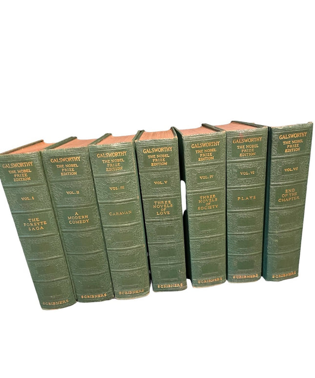Set of Antique Books JOHN GALSWORTHY NOBEL Prize Edition 7 Volumns HC  Books