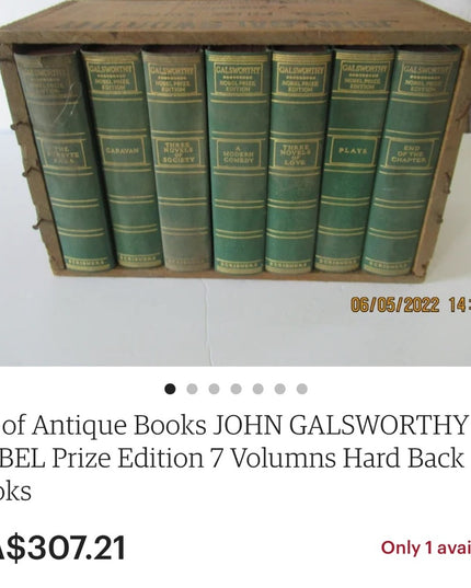 Set of Antique Books JOHN GALSWORTHY NOBEL Prize Edition 7 Volumns HC  Books