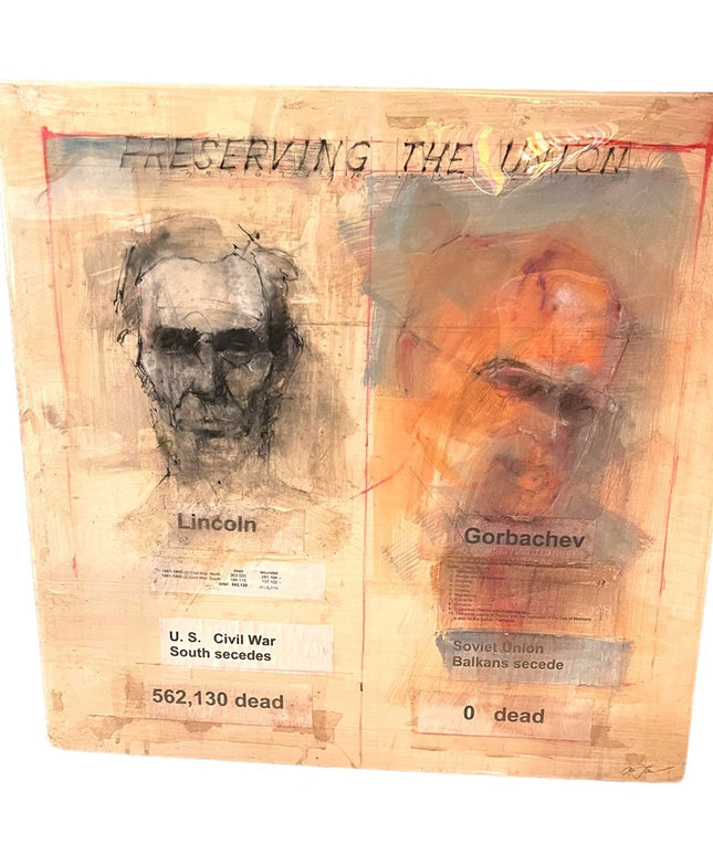 Origional Unframed ALEX POWERS Pastel Collage Mixed Media Art 30x30” Listed
