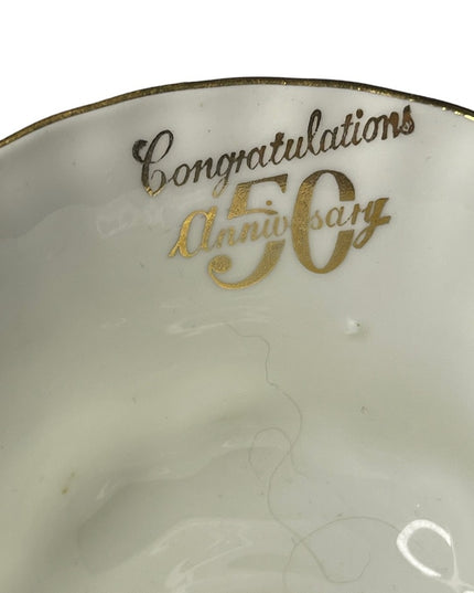 Vintage Royal Albert 50th Anniversary Gold floral tea cup saucer England