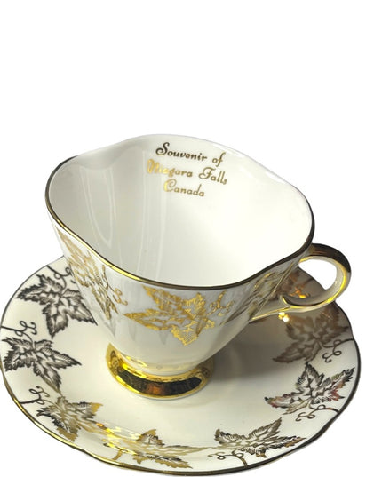 Vintage Royal Winton Gold floral tea cup & saucer bone china England