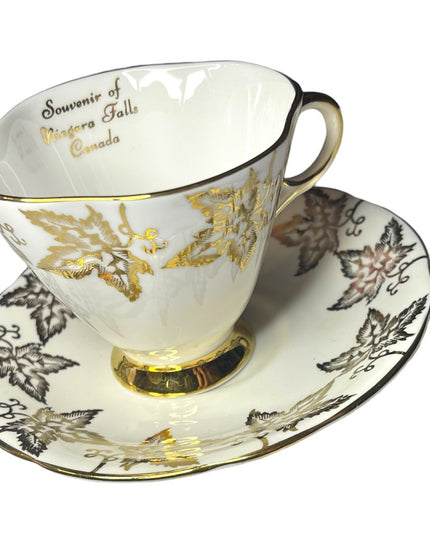 Vintage Royal Winton Gold floral tea cup & saucer bone china England