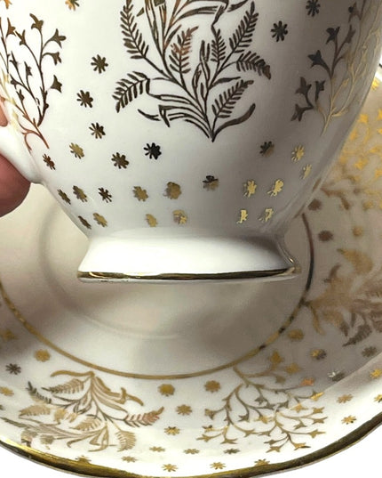 Vintage Royal Winton Gold floral tea cup & saucer bone china England